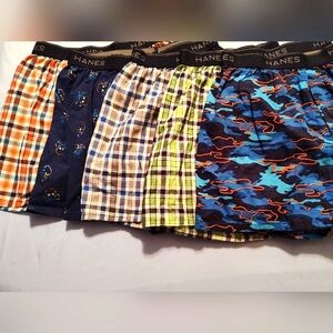 Lot Of 5 Boys XL Hanes Boxers. New Without Tags!